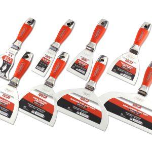 TradeMark stainless steel joint knife collection on white background