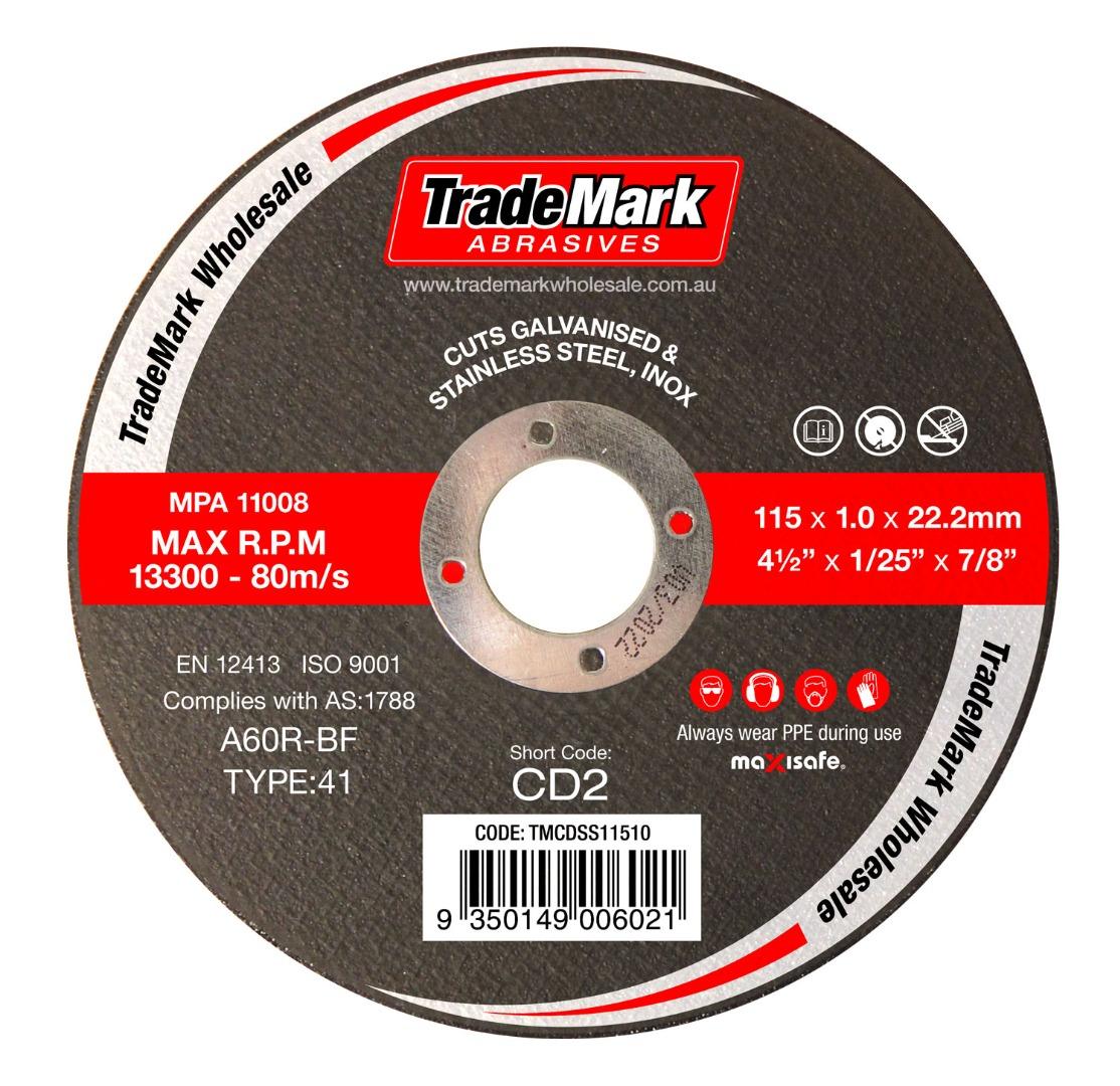 TradeMark cutting disk on white background