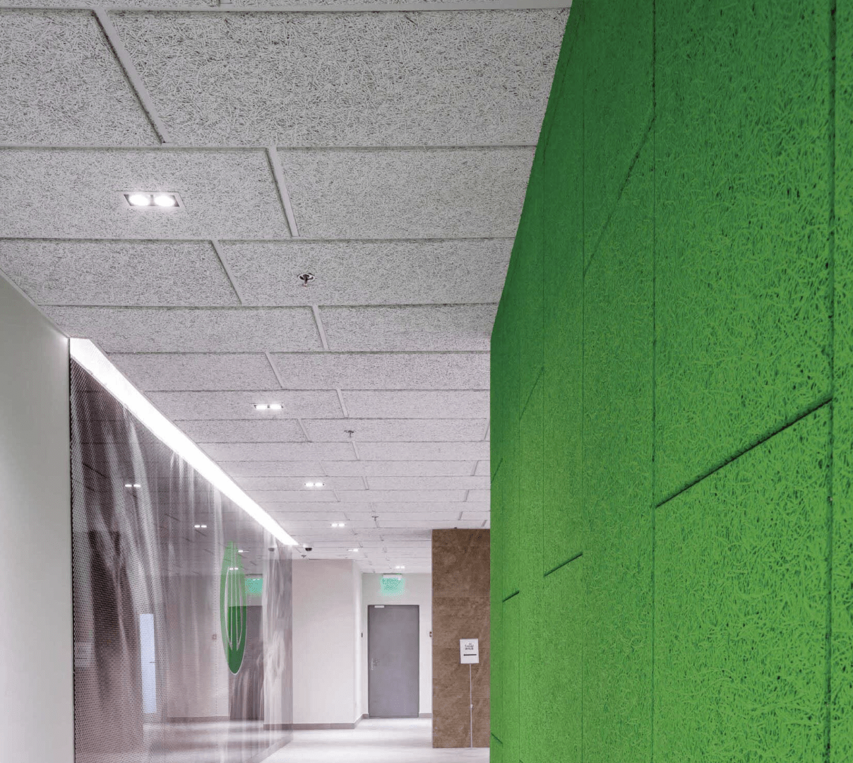 Heredesign direct mount wools insulation panels by Armstrong ceiling solutions green in situ
